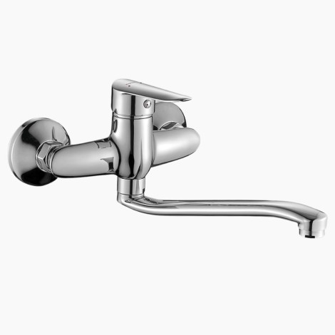 Kuchinox Cento bateria zlewozmywakowa ścienna ruchoma wylewka 303 mm chrom