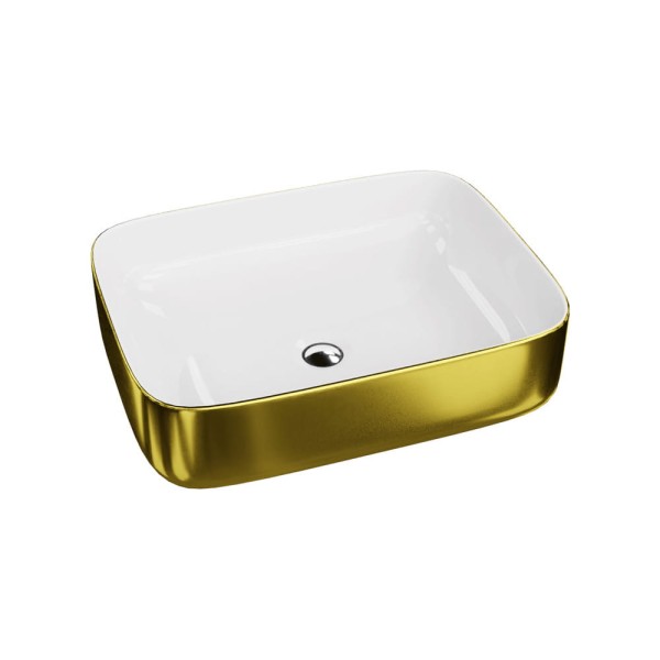 Lavita Galera gold / white Umywalka nablatowa 50,5x40