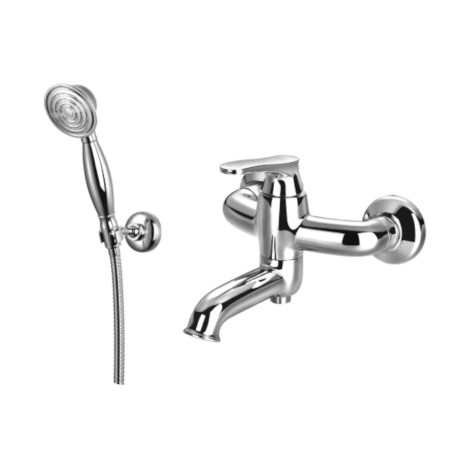 Omnires Art Deco bateria wannowa z zestawem prysznicowym chrom