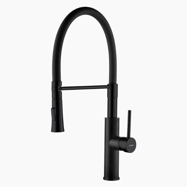 Kuchinox Shire bateria zlewozmywakowa stojąca z wylewką U czarna