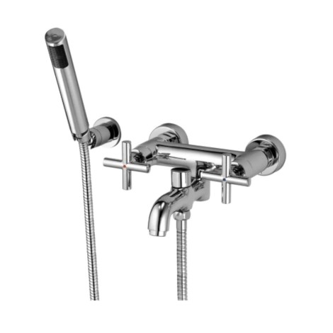 Omnires Modern bateria wannowa z zestawem natryskowym chrom