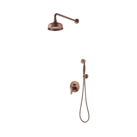 Omnires Art Deco system prysznicowy podtynkowy miedź antyczna
