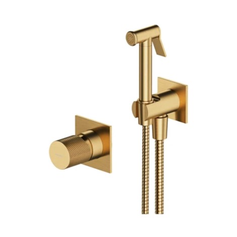 Omnires Contour system bidetowy podtynkowy złoty szczotkowany