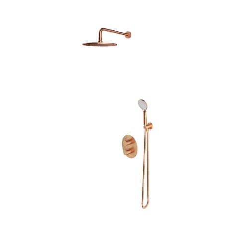 Omnires Y termostatyczny system prysznicowy podtynkowy miedź szczotkowana