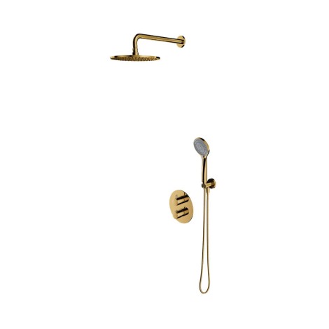 Omnires Y termostatyczny system prysznicowy podtynkowy złoty