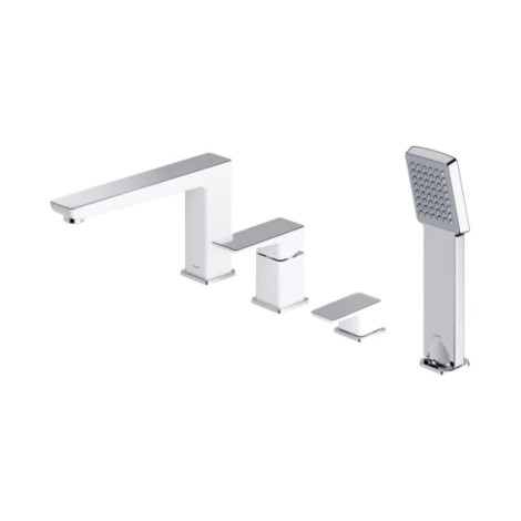 Omnires Parma bateria wannowa 4-otworowa chrom/biały