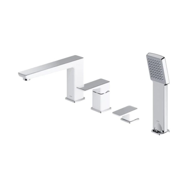 Omnires Parma bateria wannowa 4-otworowa chrom/biały