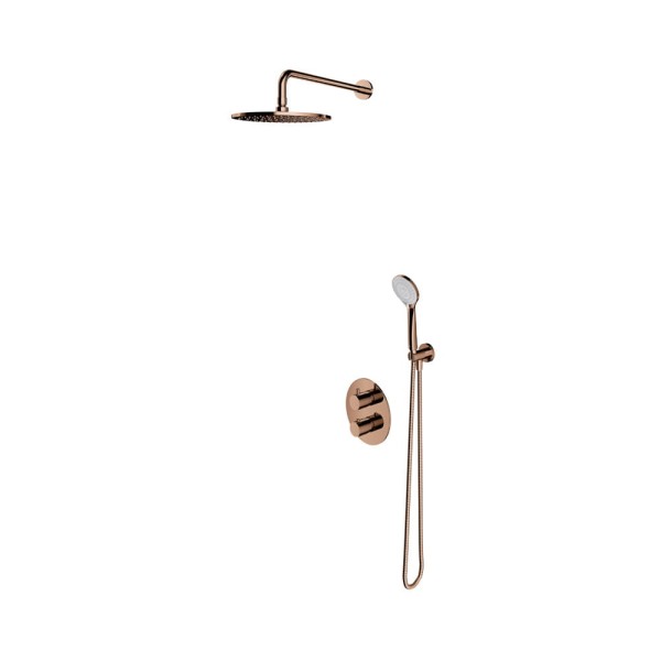Omnires Y termostatyczny system prysznicowy podtynkowy miedź