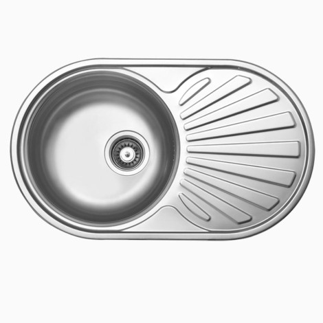 Kuchinox Normal zlewozmywak stalowy gładki wpuszczany 1 komorowy  z ociekaczem 44,5x7,40xx16,5 inox