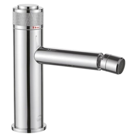 Laveo Volumo bateria bidetowa stojąca z korkiem klik-klak chrom