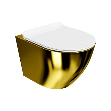 Lavita Sofi Slim Gold/White miska wisząca z deską wolnoopadającą