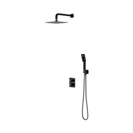 Omnires Parma termostatyczny system prysznicowy podtynkowy czarny mat