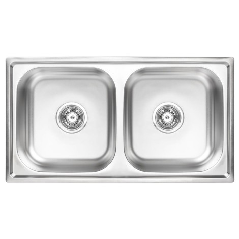 Kuchinox Standard zlew stalowy wpuszczany 2 komorowy gładki inox