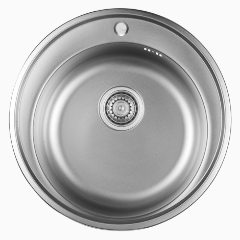 Kuchinox Orion zlewozmywak stalowy wpuszczany 1 komorowy okrągły len inox 51x17,5 cm