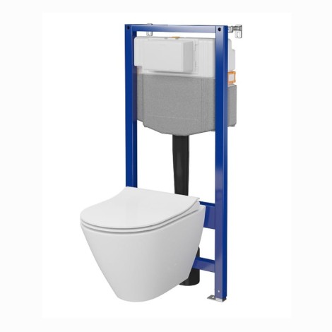 Cersanic City zestaw podtynkowy Aqua 50 + miska zawieszana + deska wolnoopadająca