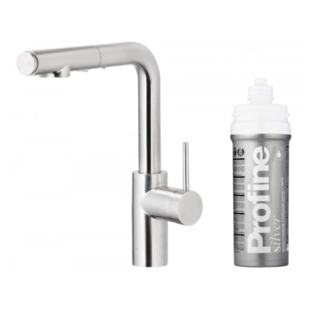 Kfa Duero Pure Basic bateria zlewozmywakowa z filtracją wody oraz wyciąganą wylewką inox
