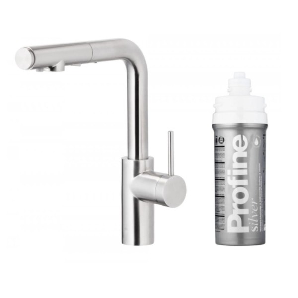 Kfa Duero Pure Basic bateria zlewozmywakowa z filtracją wody oraz wyciąganą wylewką inox.