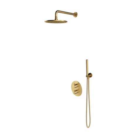 Omnires Y system prysznicowy podtynkowy termostatyczny złoty szczotkowany