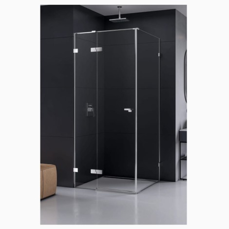 New Trendy Eventa kwadratowa  lewa chrom 90x90x200 cm