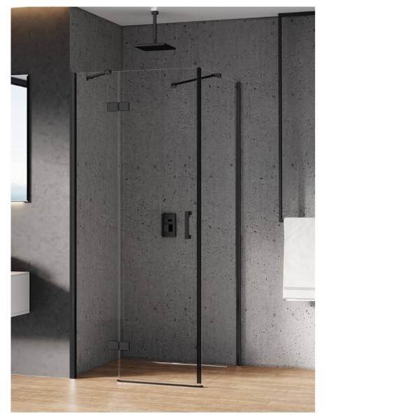New Trendy kabina New Renoma black kwadratowa lewa  90x90x195 cm