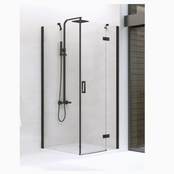 New Trendy New Renoma kabina kwadratowa prawa black 80x80x195 cm