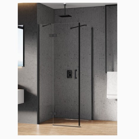 New Trendy New Renoma Black kabina prostokatka prawa 120x90x195cm