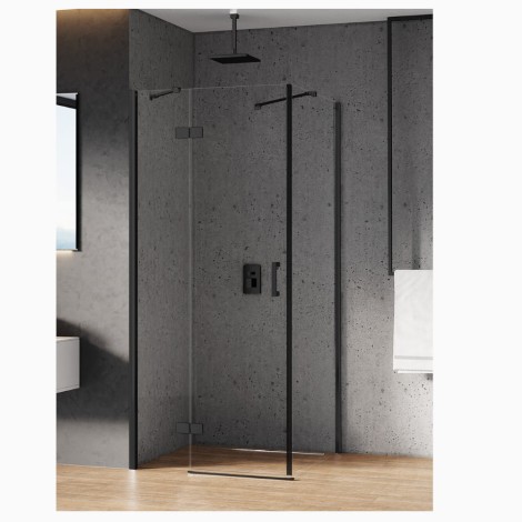 New Trendy New Renoma Black kabina prostokątna lewa 120x100x195 cm