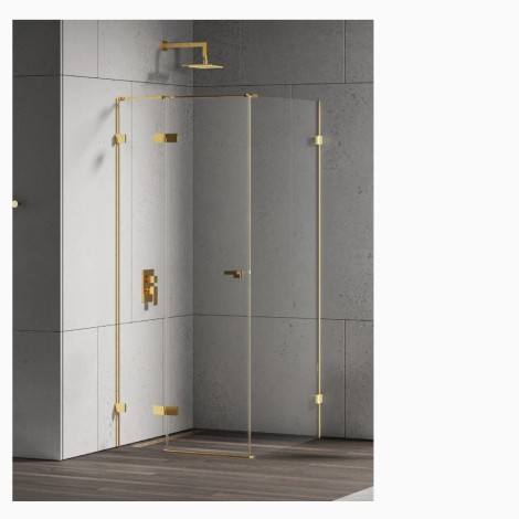 New Trendy kabina Eventa gold shine prostokątna lewa 120x100x200 cm