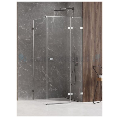 New Trendy Avexa kabina prostokątna prawa chrom 100x90x200 cm