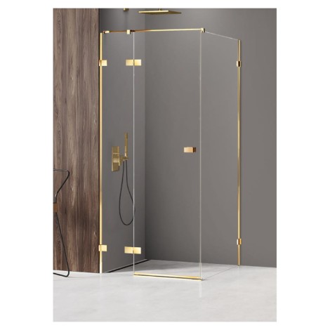 New Trendy Avexa kabina prostokątna gold shine lewa 100x80x200 cm