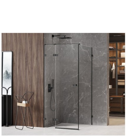 New Trendy Avexa black kabina prostokątna lewa 120x100x200 cm