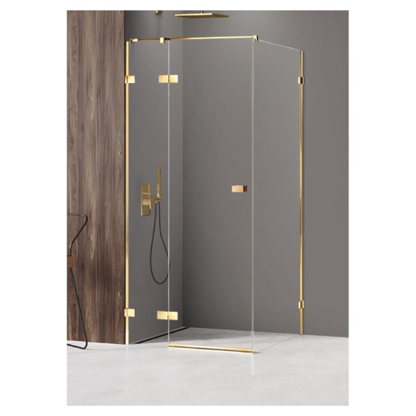New Trendy Avexa kabina prostokątna lewa gold 80x90x200 cm