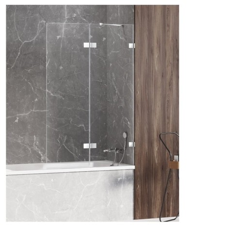 New Trendy Avexa chrom parawan nawannowy 2-częściowy prawy 100x150 cm