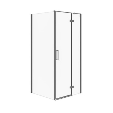 Cersanit Jota kabina prysznicowa narożna czarna prawa szkło transparentne 90 x 90 x 195 cm