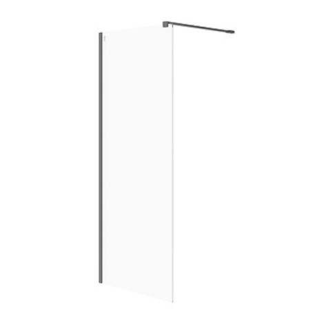 Cersanit Mille kabina WALK-IN czarny szkło transparentne 80 x 200 cm