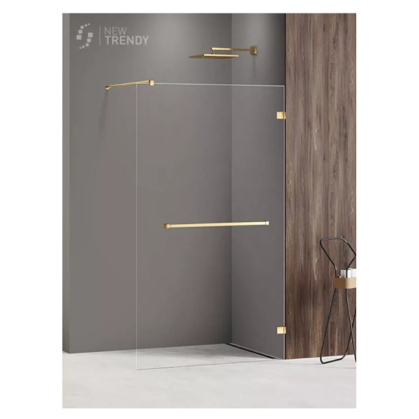 New Trendy Avexa kabina walk-in z uchwytem gold shiny 90x200 cm