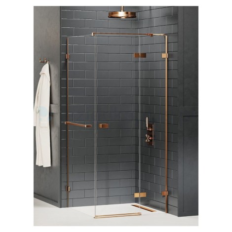 New Trendy Avexa kabina prostokątna prawa copper brushed 90x100x200 cm
