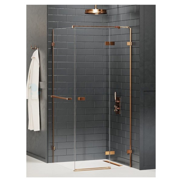 New Trendy Avexa kabina prostokątna prawa copper brushed 90x100x200 cm