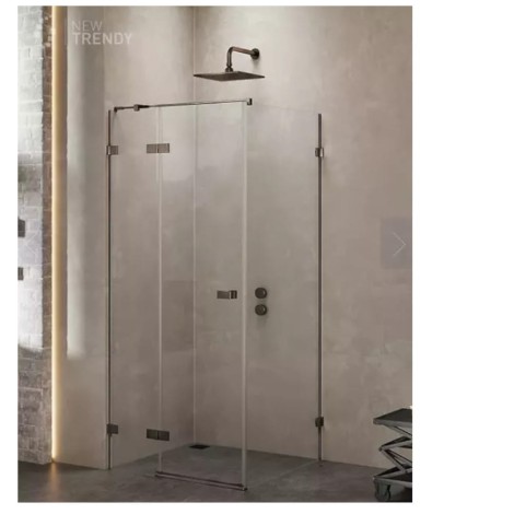 New Trendy Avexa gunmetal brushed kabina prostokątna lewa  90x100x200 cm