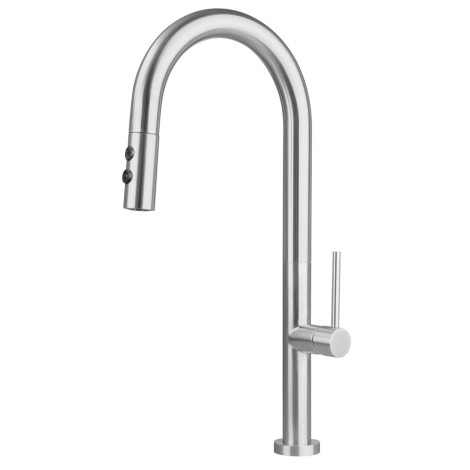 Deante Olfato bateria zlewozmywakowa z wyciąganą słuchawką stal szczotkowana