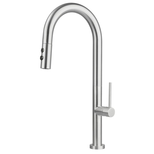 Deante Olfato bateria zlewozmywakowa z wyciąganą słuchawką stal szczotkowana