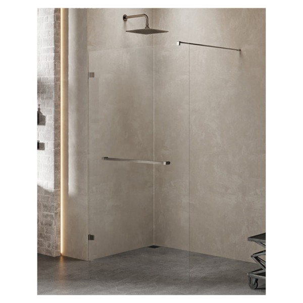 New Trendy Avexa kabina walk-in z relingiem gunmetal brushed 120x200 cm