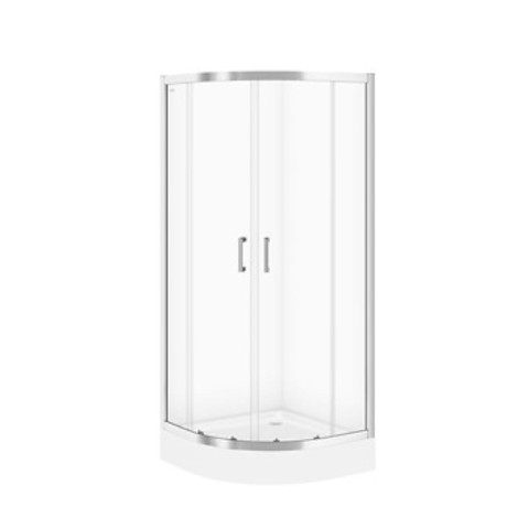 Cersanit Basic set b162 kabina półokrągła 90x185 szkło transparentne z brodzikiem taco 90x16.