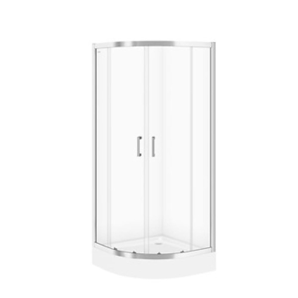 Cersanit Basic set b162 kabina półokrągła 90x185 szkło transparentne z brodzikiem taco 90x16.