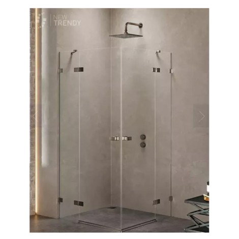 New Trendy Avexa kabina kwadratowa gunmetal brushed 90x90x200 cm