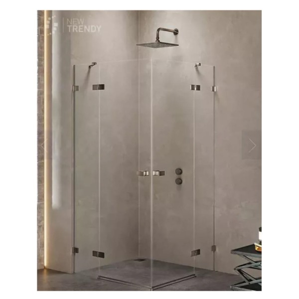 New Trendy Avexa kabina kwadratowa gunmetal brushed 90x90x200 cm