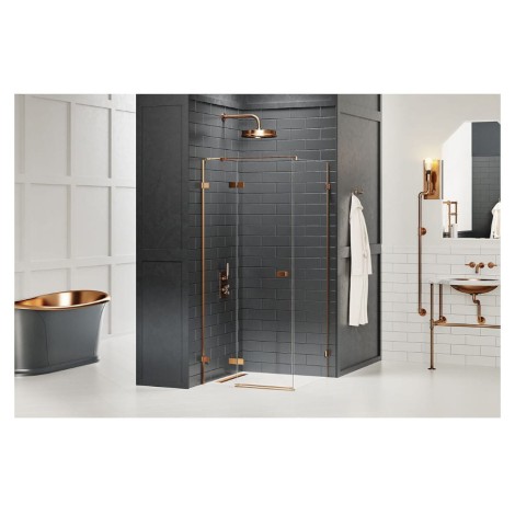 New Trendy Avexa copper  brushed kabina prostokątna lewa 90x100x200cm