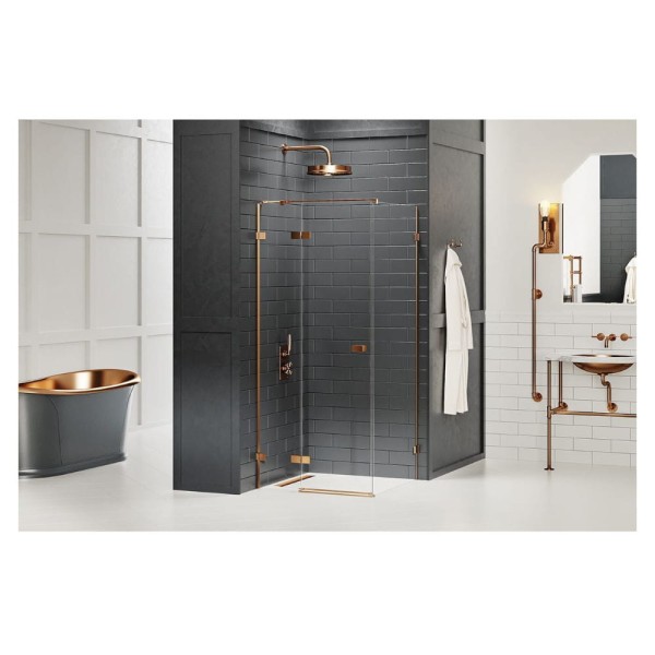 New Trendy Avexa copper  brushed kabina prostokątna lewa 90x100x200cm