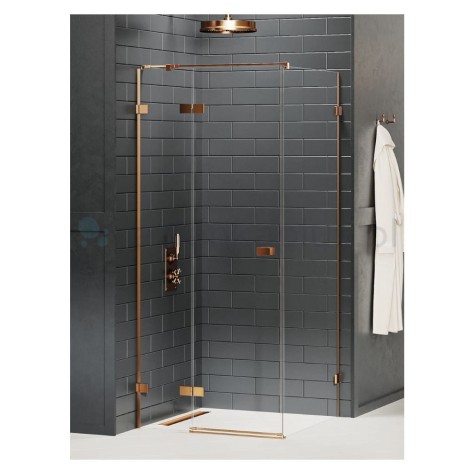 New Trendy Avexa kabina prostokątna lewa copper brushed 100x80x200 cm