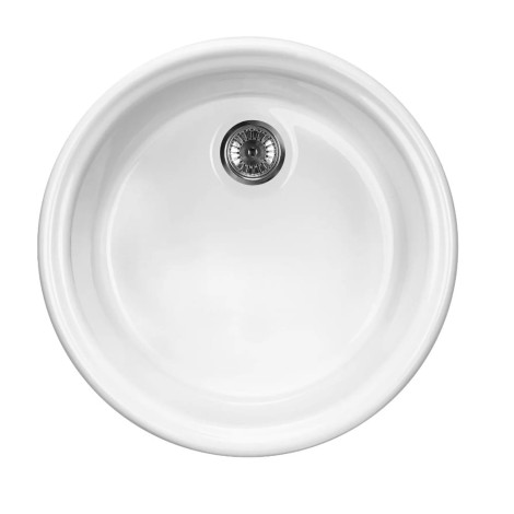 Deante Lusitano zllewozmywak ceramiczny okrągły 1-komorowy bez ociekacza 44,5 biały.
